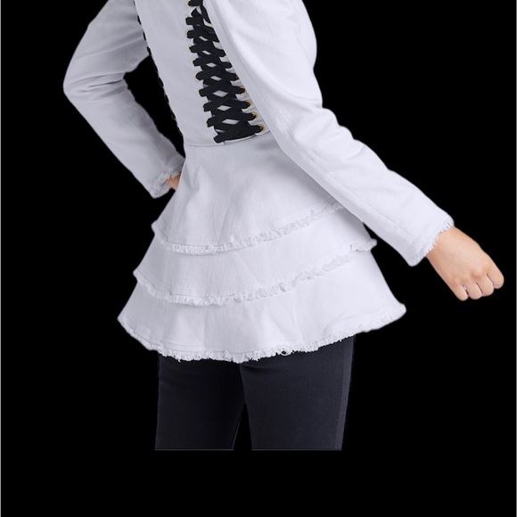 Venus | White & Black Raw-Edge Lace-Up - Picture 2 of 8